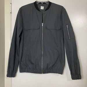 RIVER ISLAND men Cargo Grey Full zip utility jacket size Small